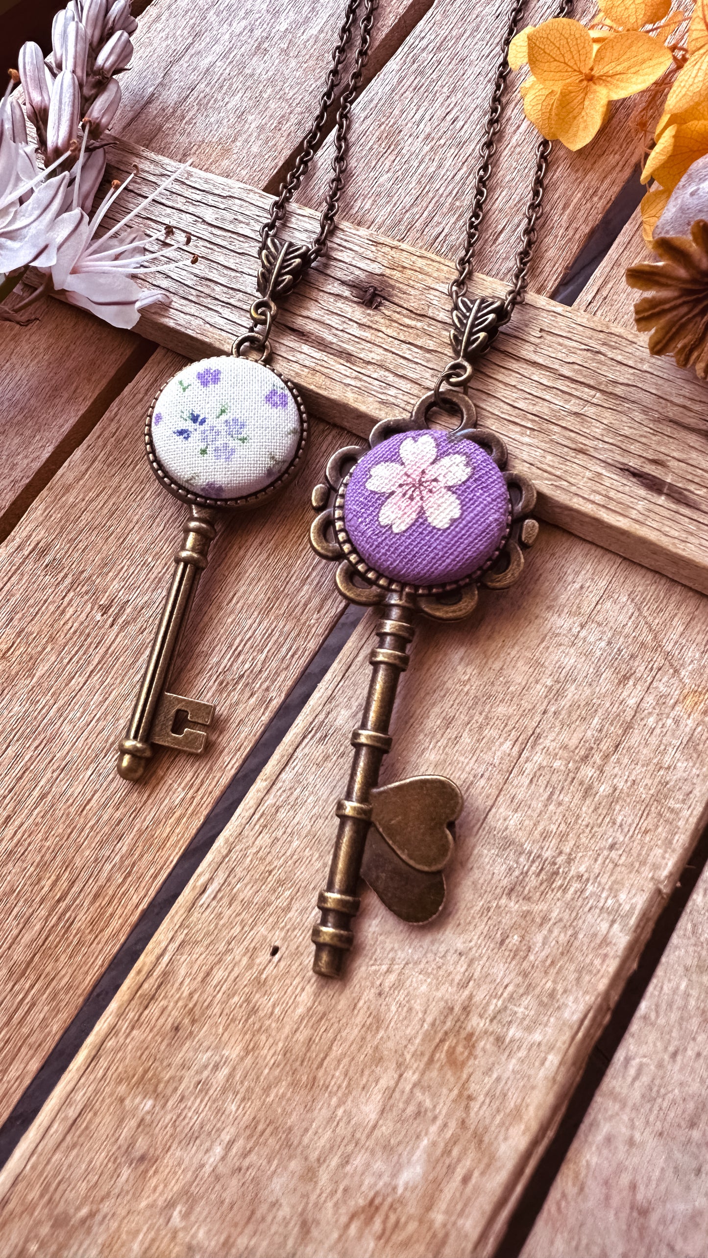 Collane chiave Lilac - tessuti giapponesi