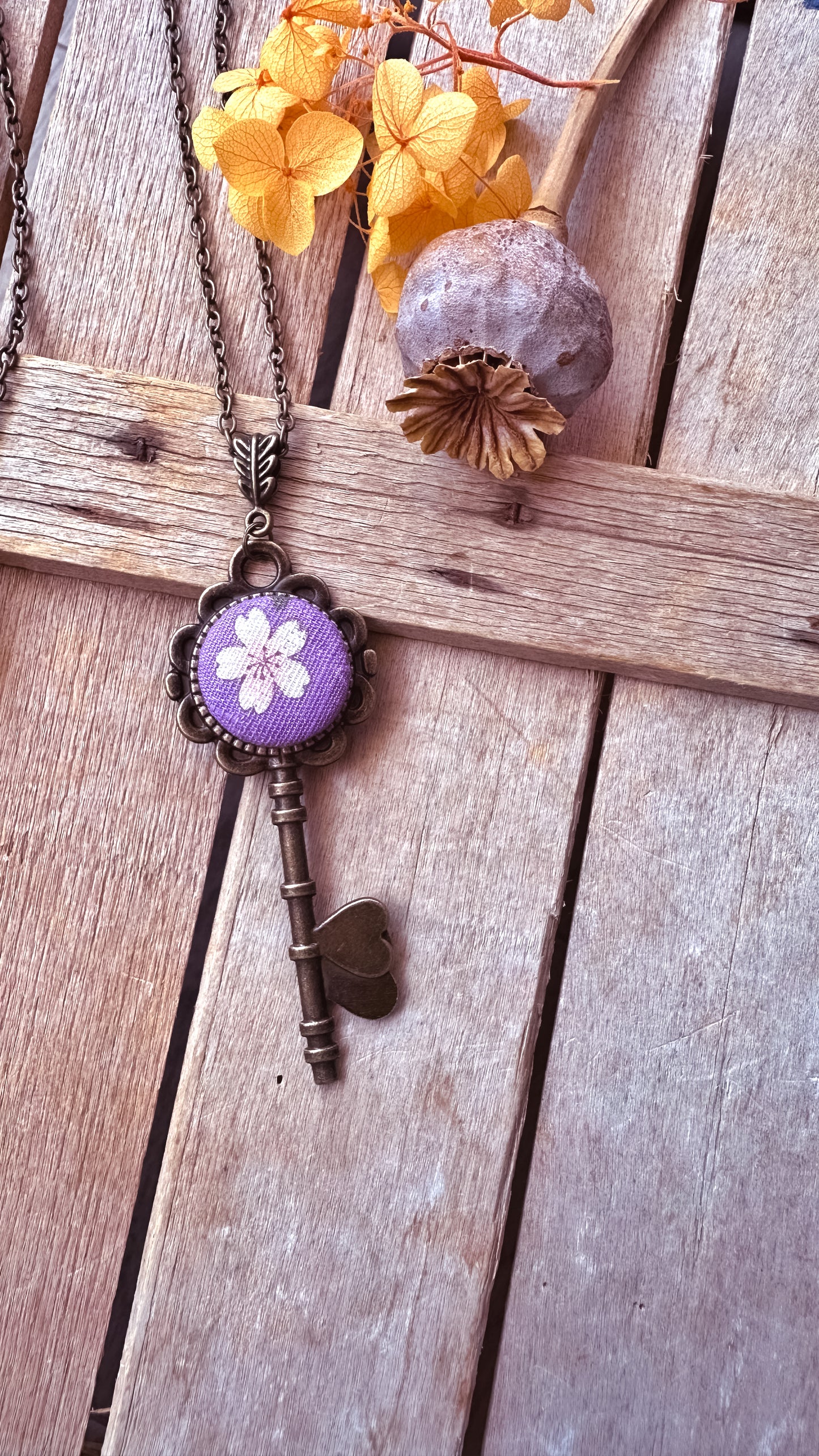 Collane chiave Lilac - tessuti giapponesi