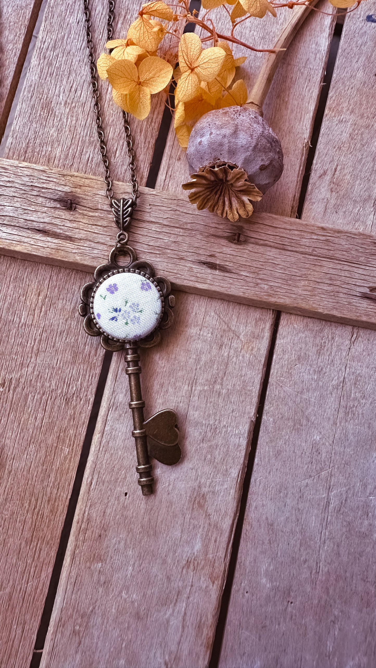 Collane chiave Lilac - tessuti giapponesi