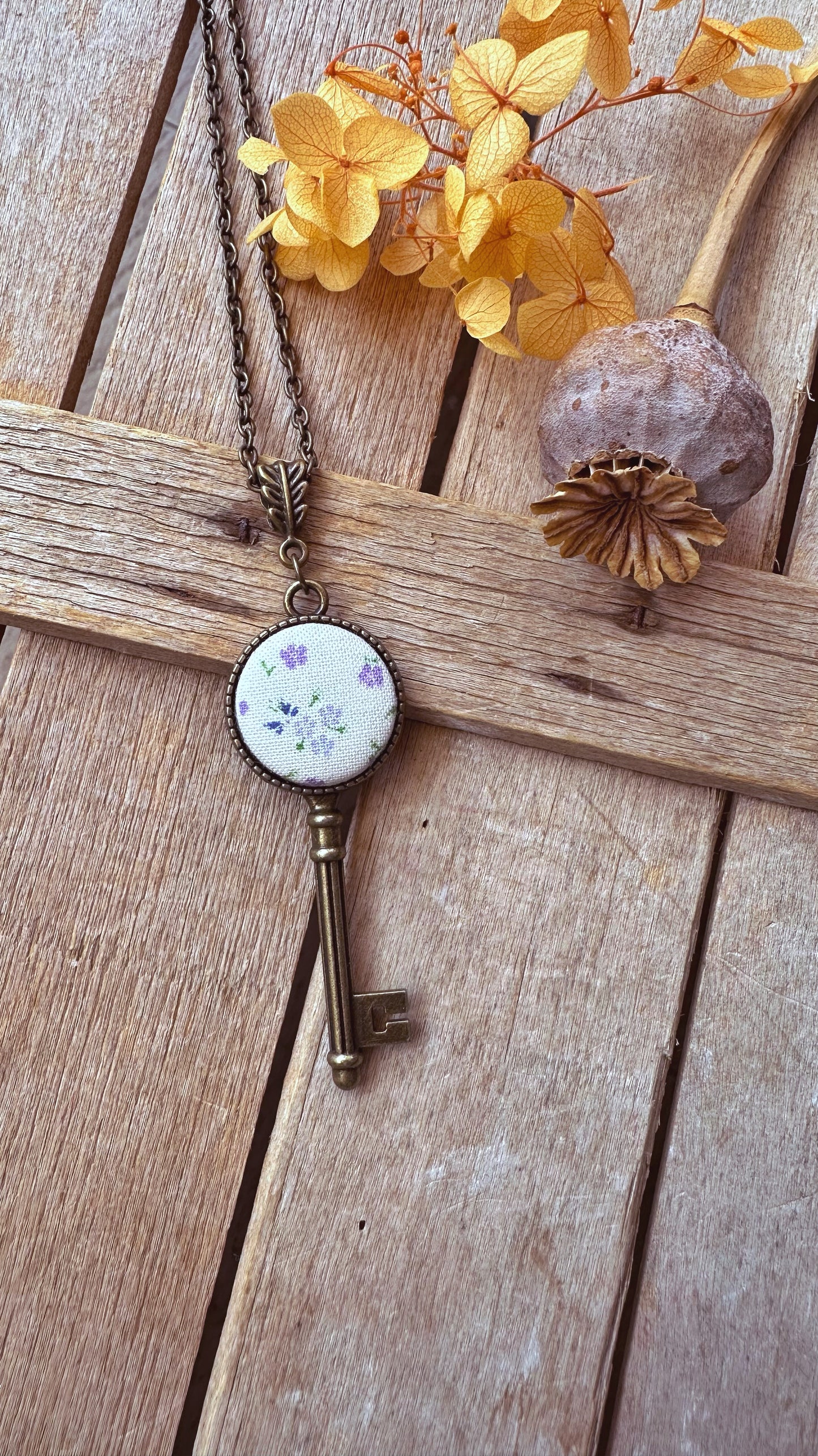 Collane chiave Lilac - tessuti giapponesi