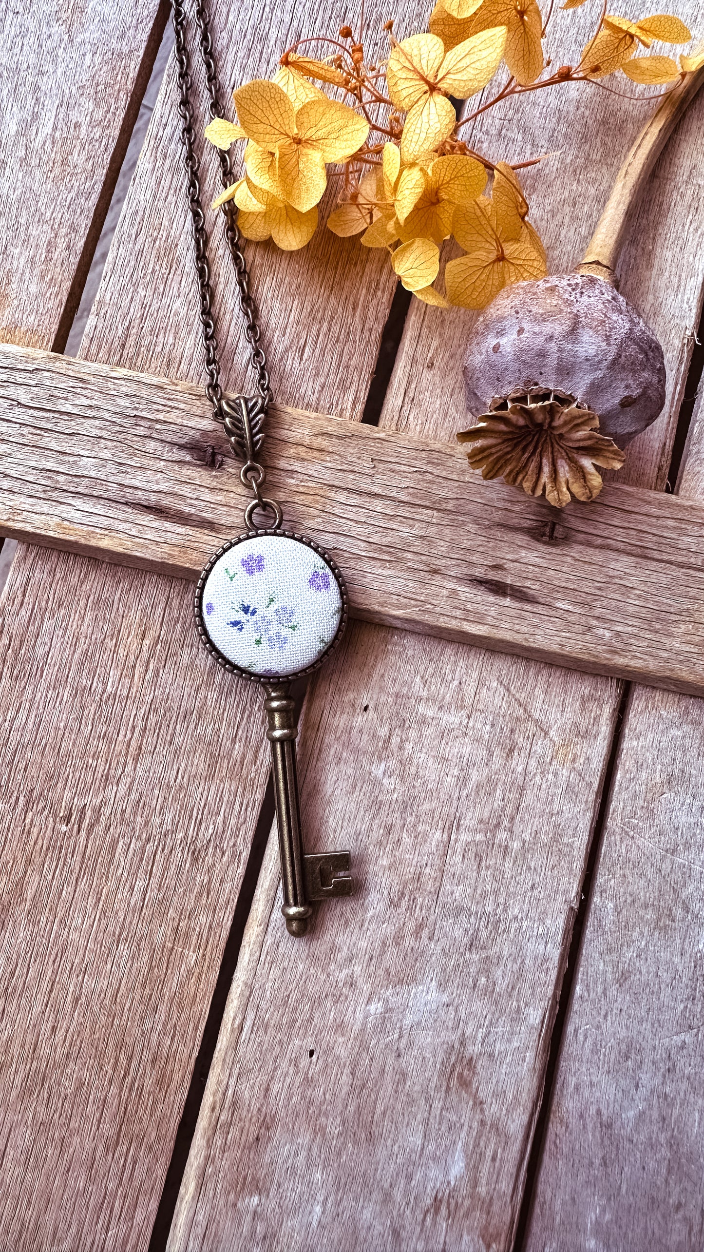 Collane chiave Lilac - tessuti giapponesi