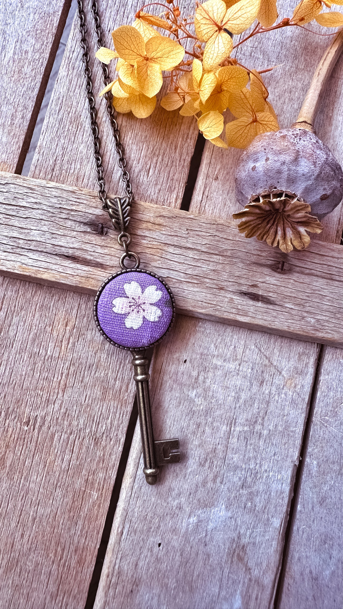 Collane chiave Lilac - tessuti giapponesi