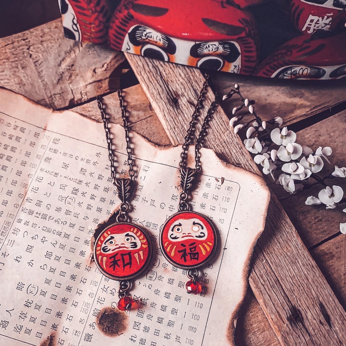 Daruma Ciondoli dipinti a mano