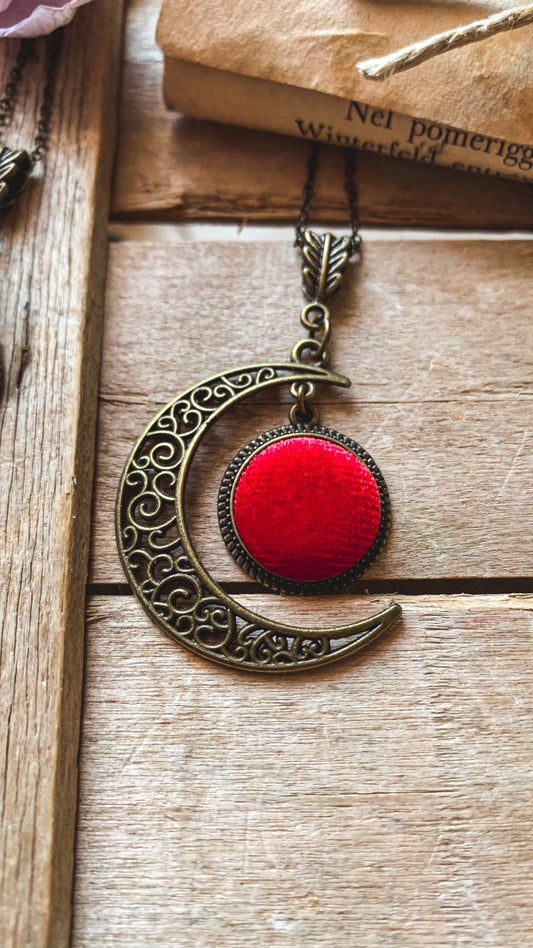 Collana Tsukimi 月見 luna calante e velluto