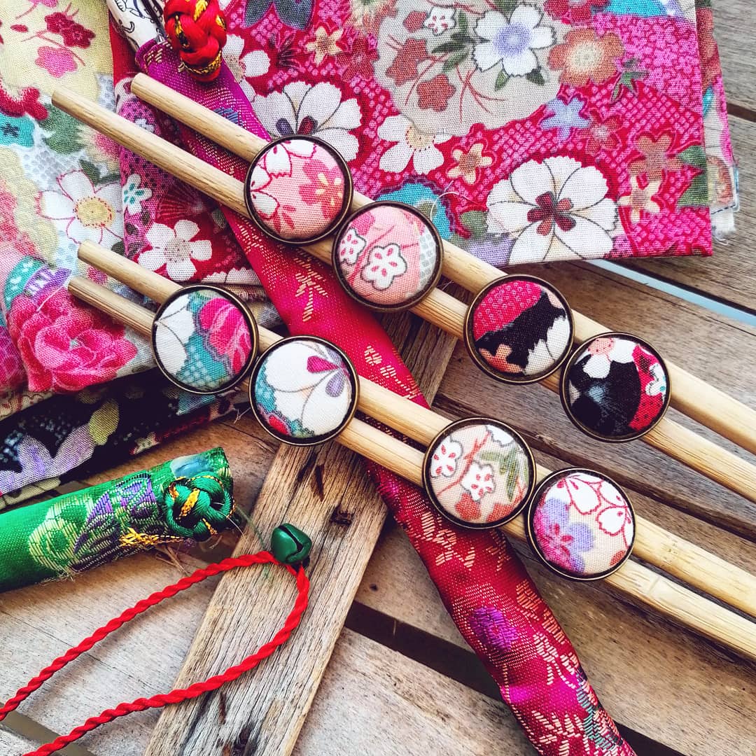 Orecchini tessuto kimono