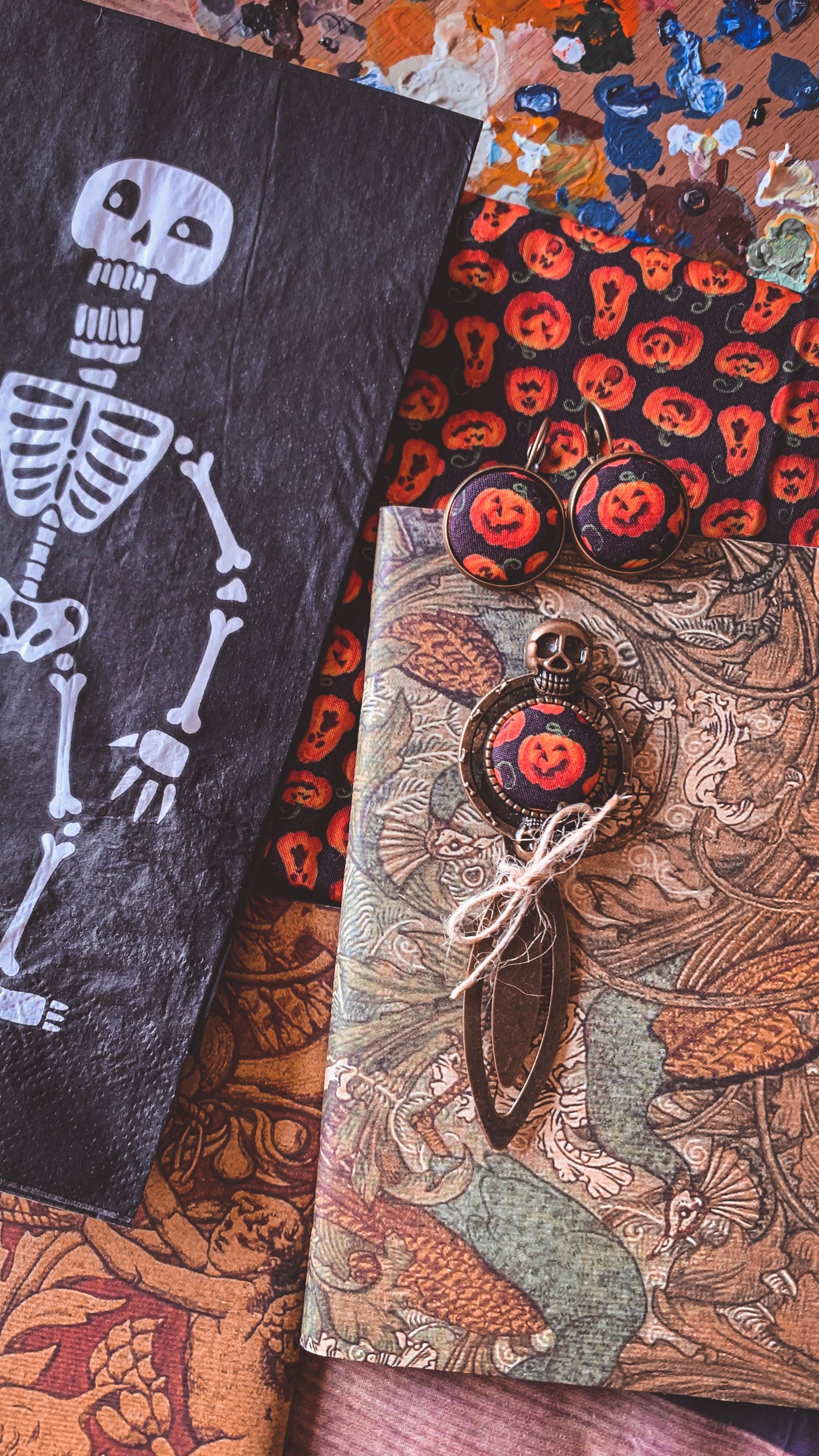 Set Halloween tessuto zucca