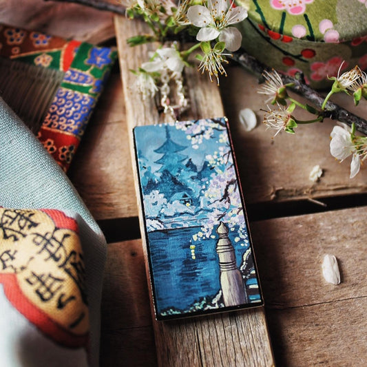 Paesaggio giapponese notturno