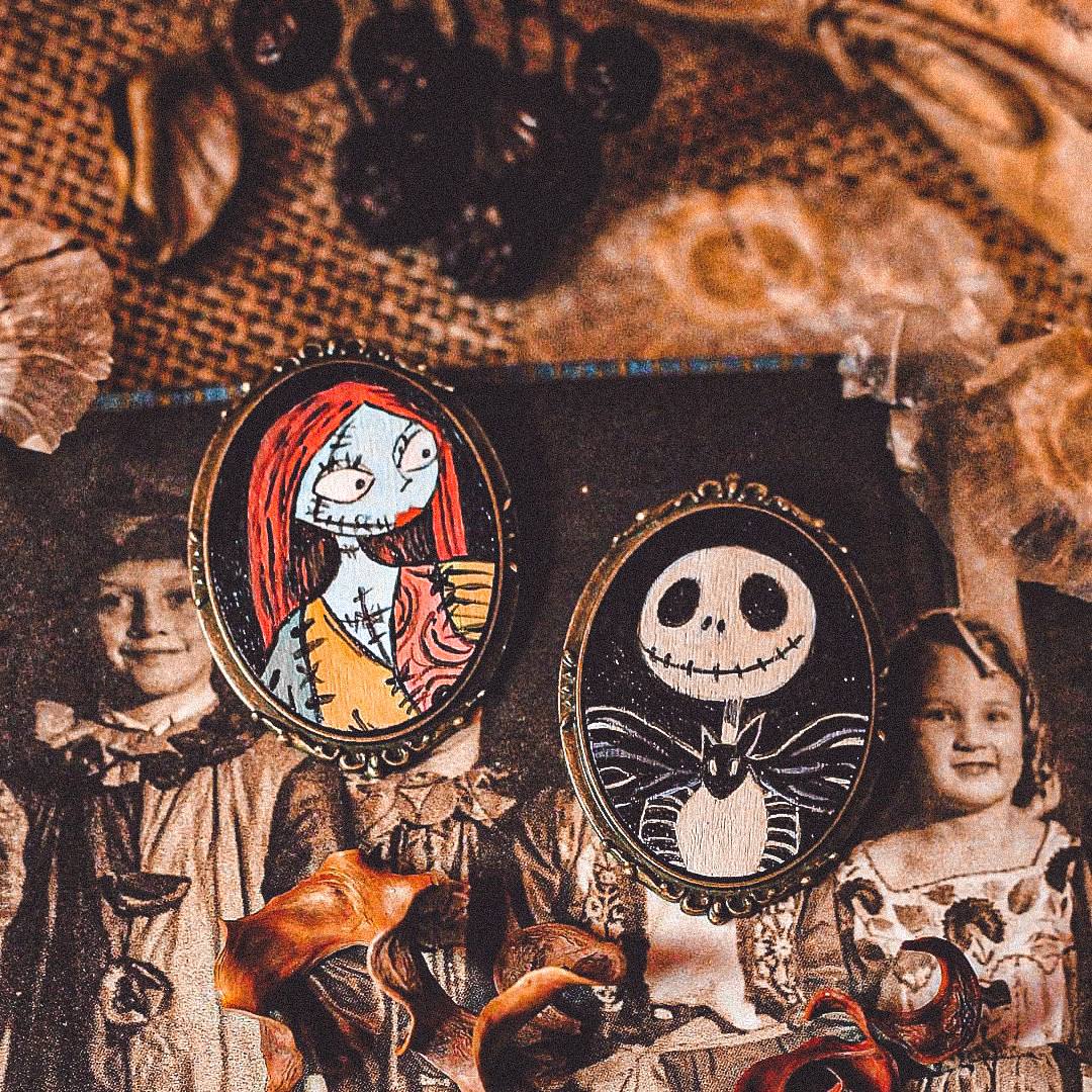 Coppia Spille Jack Skeletron e Sally