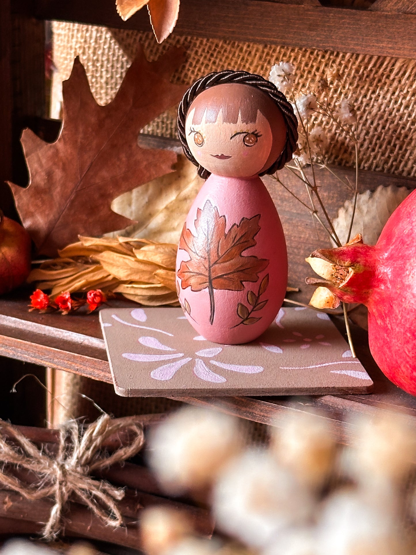 Kokeshine Autunnali - 5 lavori unici non riproducibili