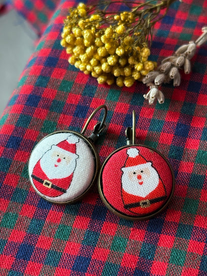 Orecchini Natalizi tessuti giapponesi e tessuti tartan