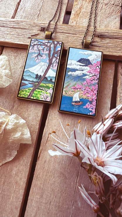 Nuove miniature dipinte a mano, paesaggi giapponesi